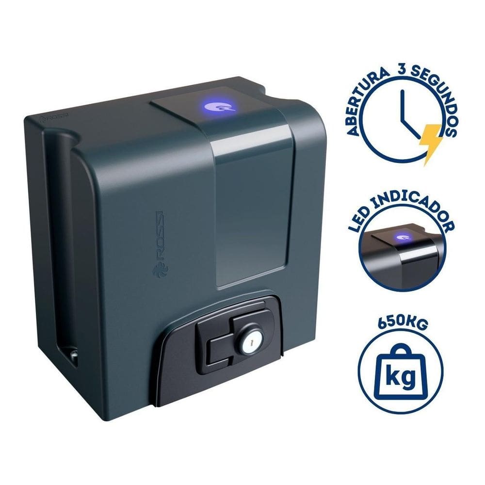 Kit Motor Rossi Portão Dz Nano Nitro 36 3Seg Bivolt 650Kg