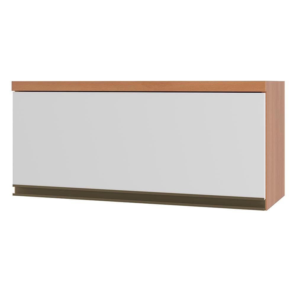 Armário Macadâmia 800MM 1 Porta Basculante Freijó com Branco