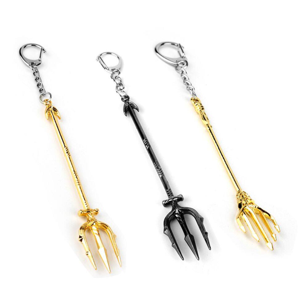Chaveiro Aquaman Trident DC Superheroes, presente colecionável