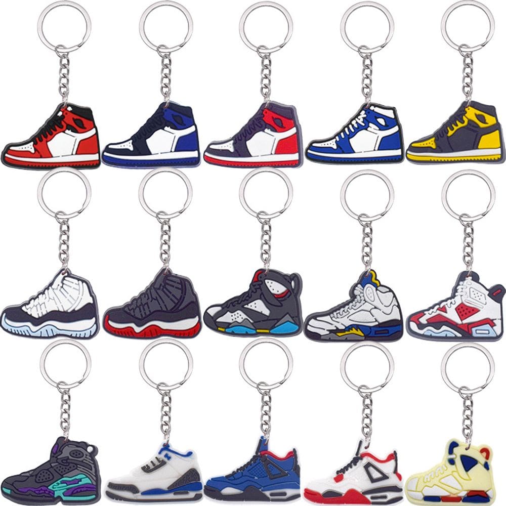 Chaveiro, tênis de basquete em PVC para fãs de esportes