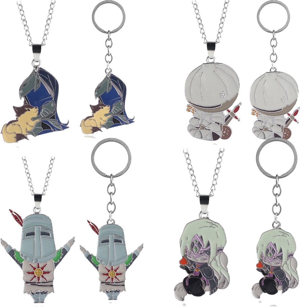 Chaveiro Dark Souls 3 Solaire Sunlight Knight com efeito de óleo