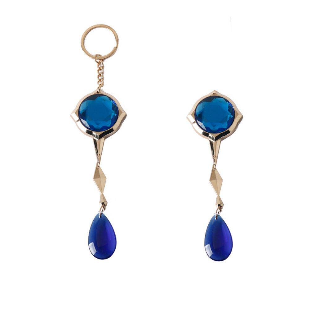 Chaveiro Genshin Impact Water God Fuyina com emblema de metal