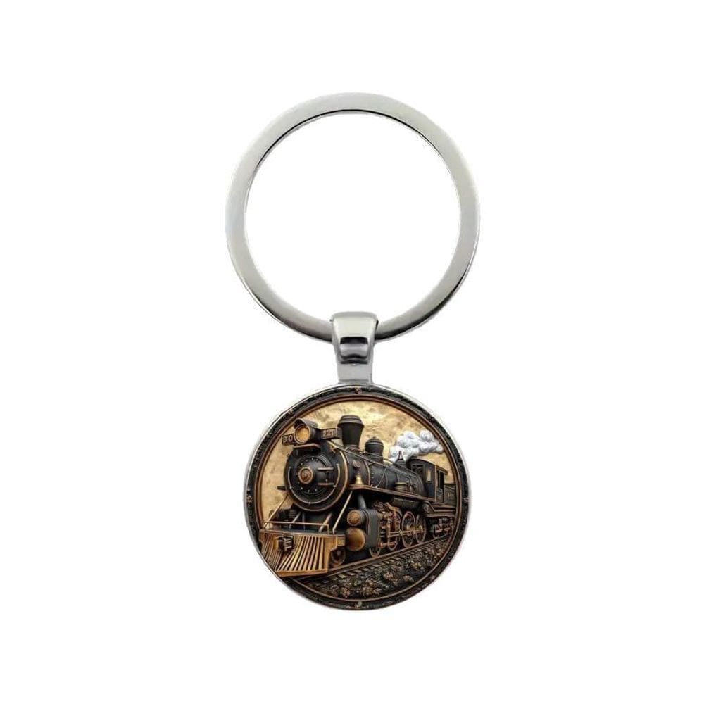 Chaveiro Vintage Steam Engine Train Pingant Chaveiro