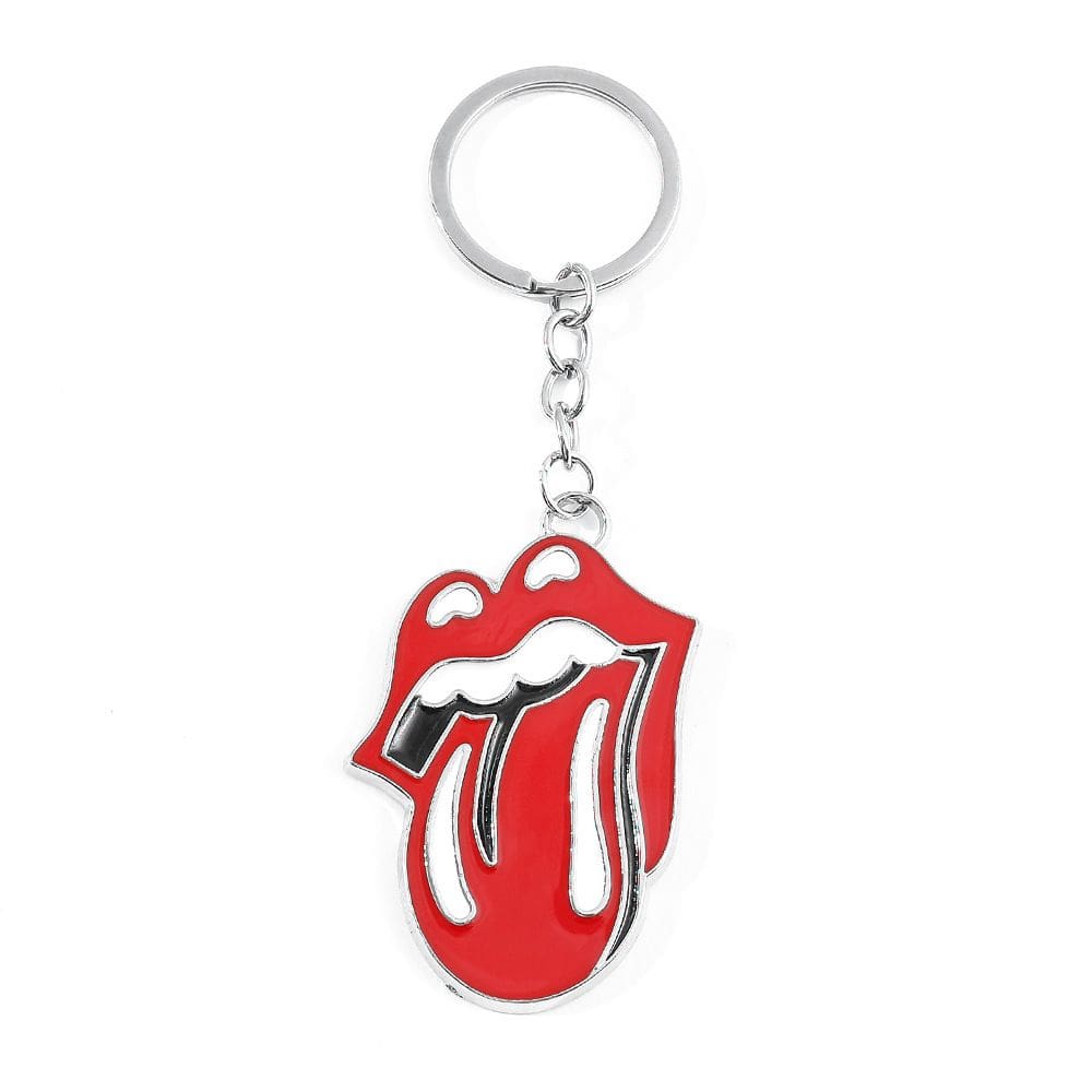 Chaveiro Rolling Stones, acessório com logotipo de língua e lábios