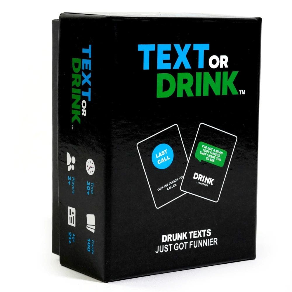 Jogo de cartas de festa: texto ou bebida. Jogo engraçado de beber para adultos