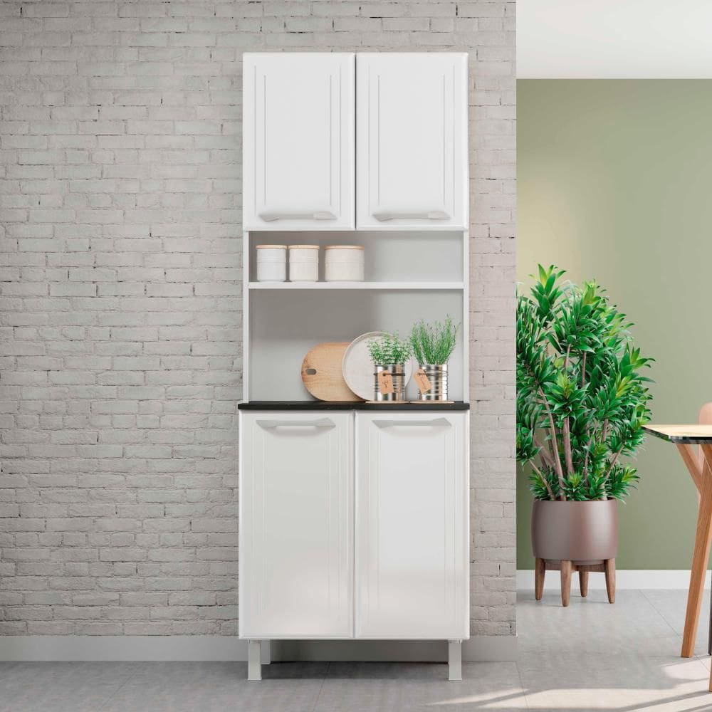 Armário de Cozinha de Aço Paneleiro Duplo Telasul 4 Portas Topázio Branco