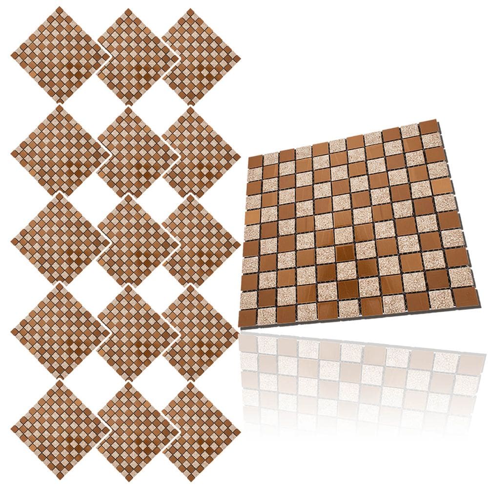 Pastilha De Vidro Autocolante Kit 15 Uni Parede Cozinha Box Banheiro Sala Decorativa Facil Aplicacao Requintada Moderna