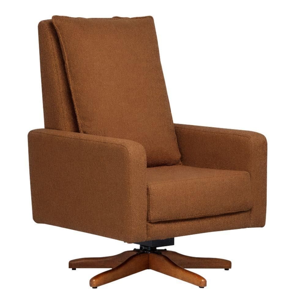 Poltrona De Amamentação Ayra Giro Balanço Linho Aveludado Terracota - Nexta Casa