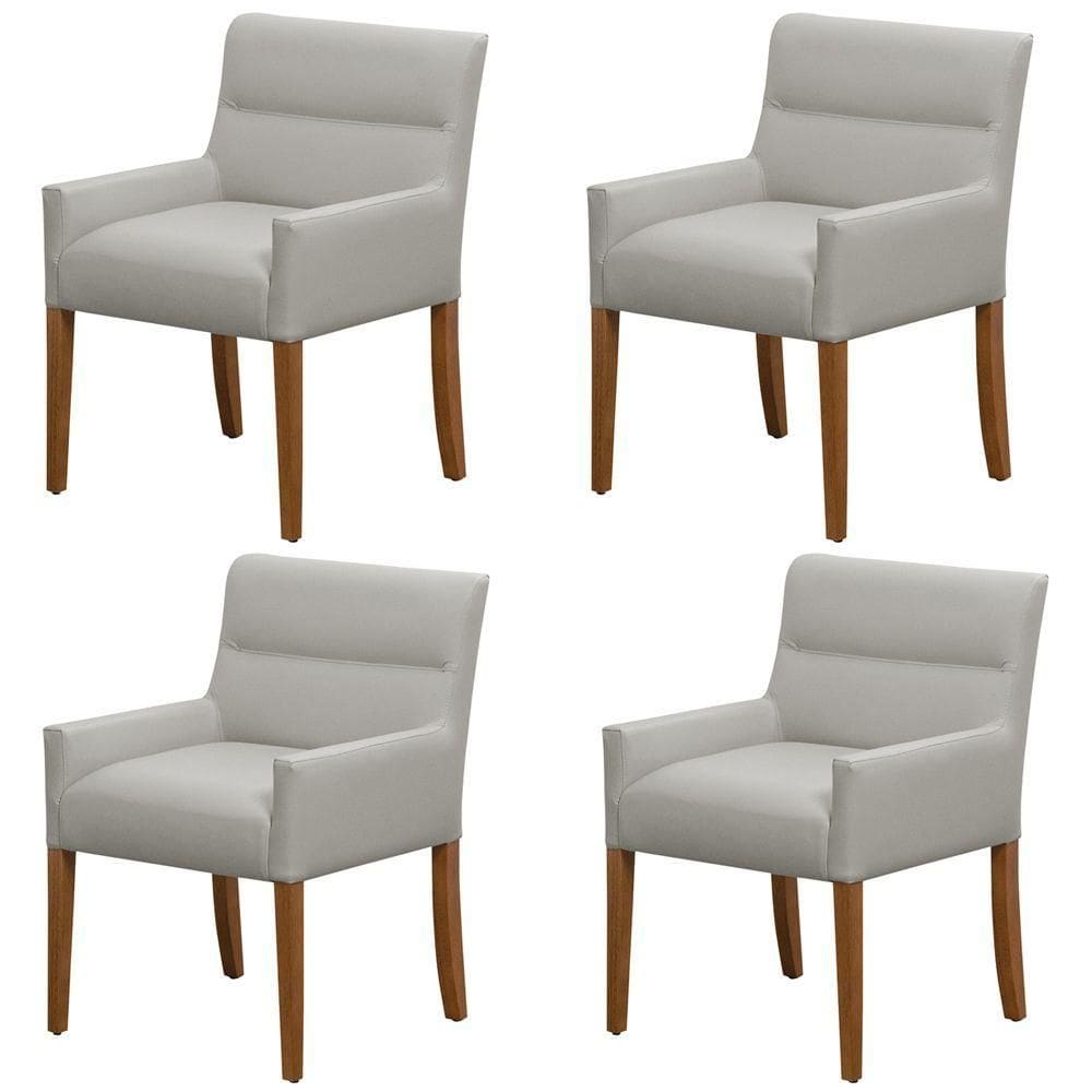 Kit 4 Cadeiras Para Mesa De Jantar Angel Base Madeira Corano Fendi - Nexta Casa