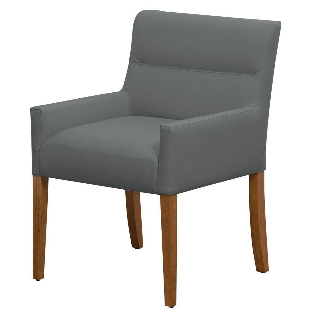 Cadeira Para Mesa De Jantar Angel Base Madeira Corano Cinza - Nexta Casa