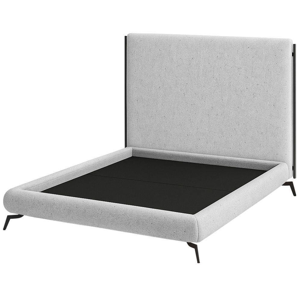 Cama Queen Pés Ferro Emma Com Cabeceira Parise Linho Cinza Claro - Nexta Casa
