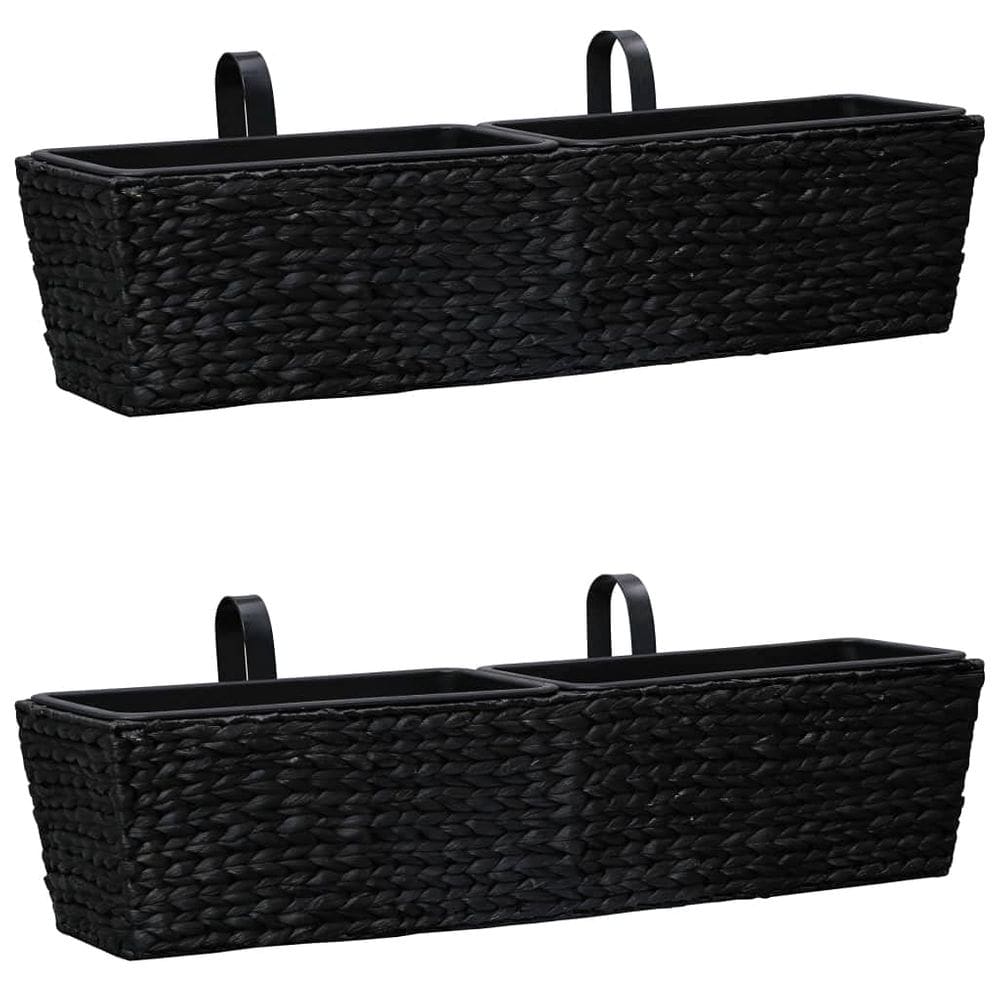 Planter vidaXL Water Hyacinth Black com 4 vasos removíveis, 2 unidades