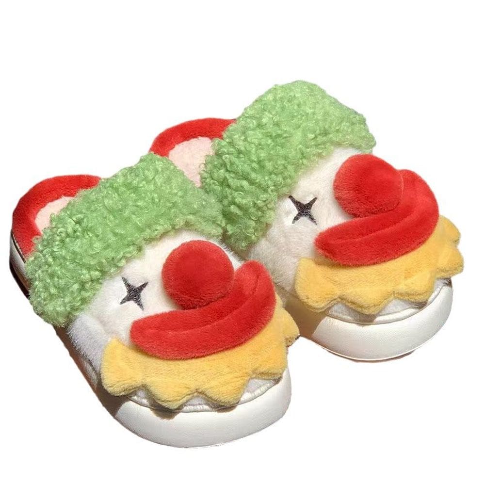 Chinelos Funny Clown Plush Cartoon Winter House Slipper