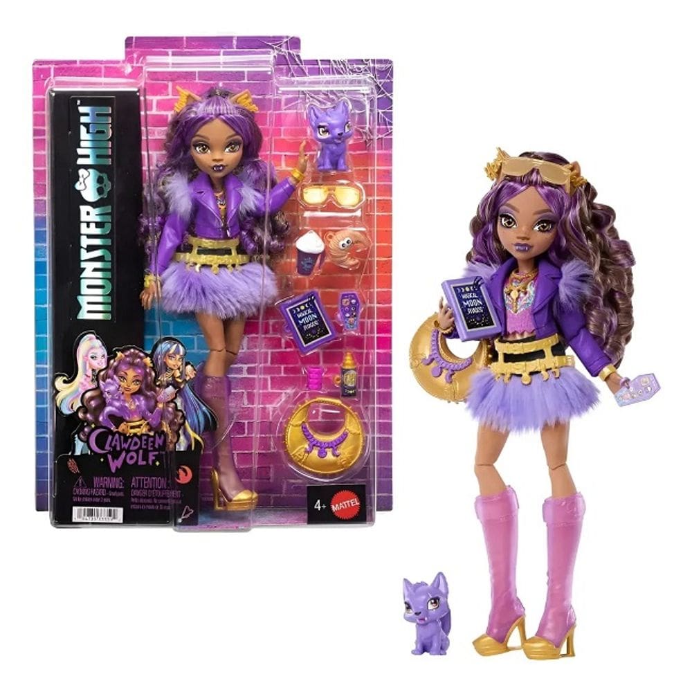 Monster High Fashion Core Boneca 28 Cm Com Monster Pet e Acessorios - Clawdeen Wolf – Mattel