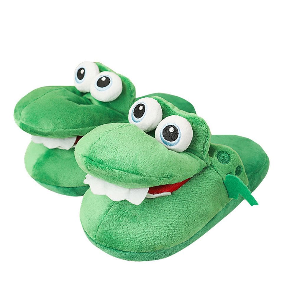 Chinelos de pelúcia Cute Cartoon Crocodile Funny Winter House