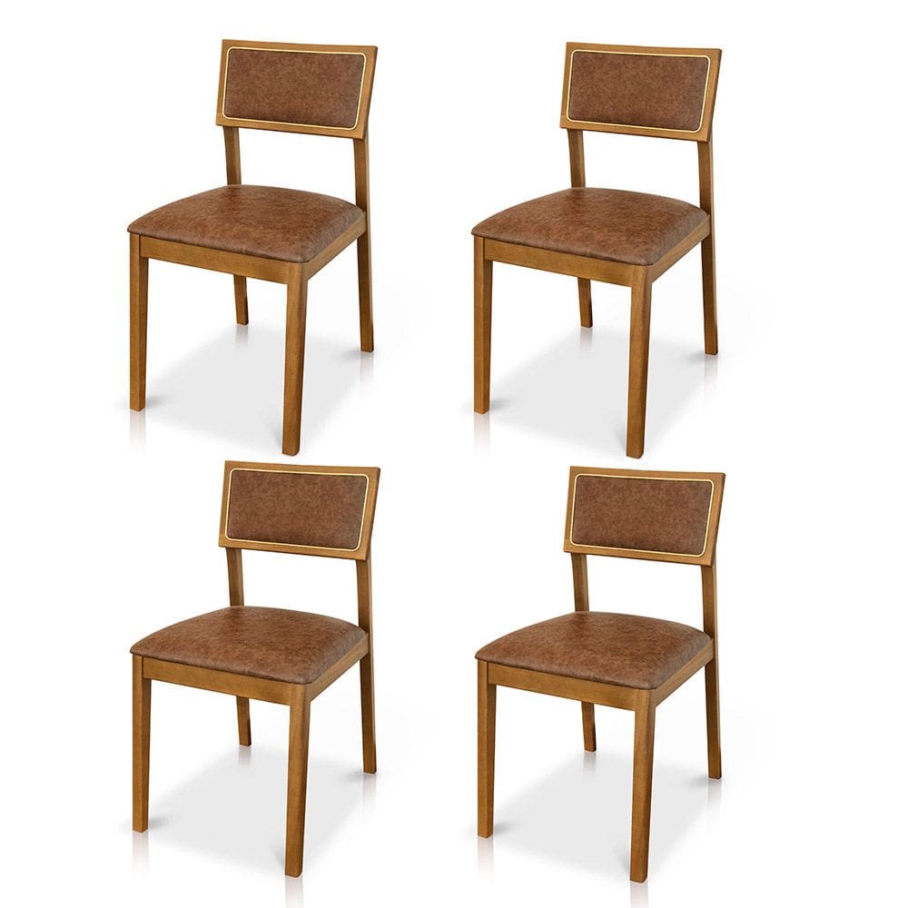 Kit 04 Cadeiras de Jantar e Living Millie Estofada Couríssimo - Desk Design