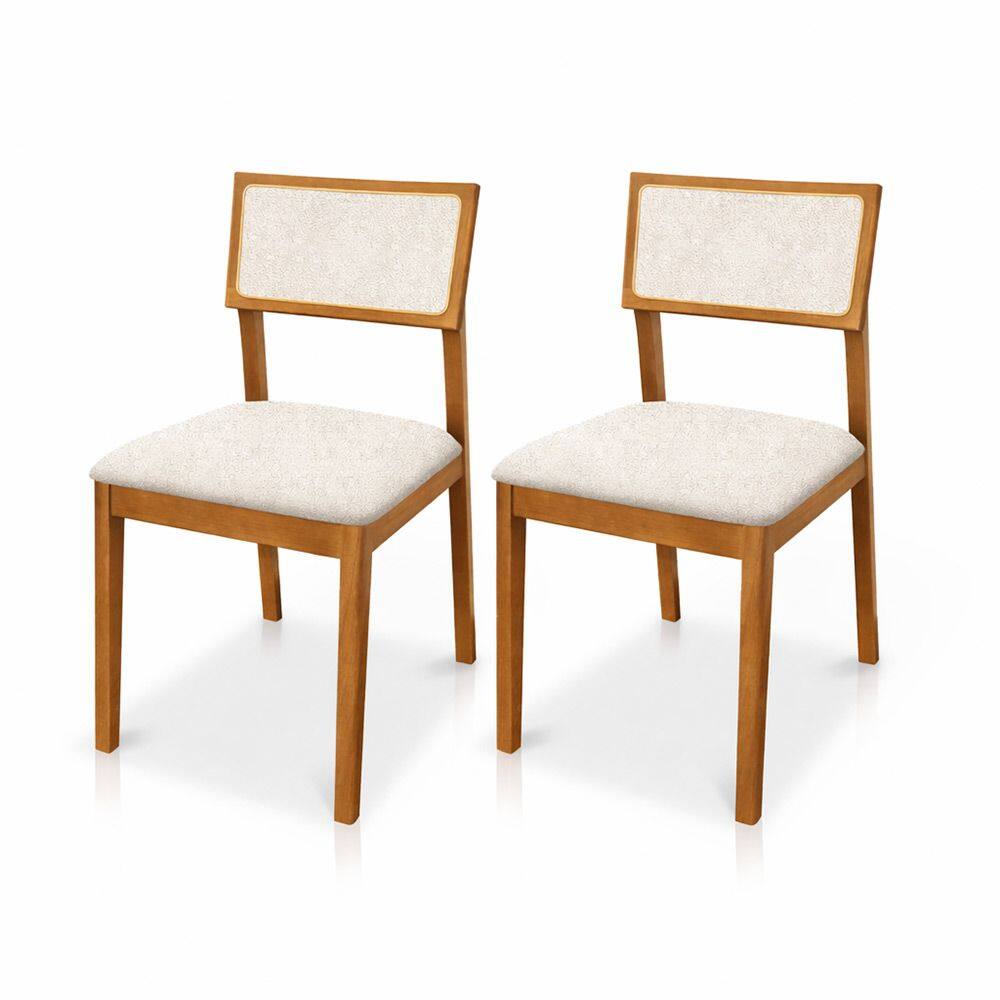 Kit 02 Cadeiras de Jantar e Living Millie Estofada Bouclê - Desk Design