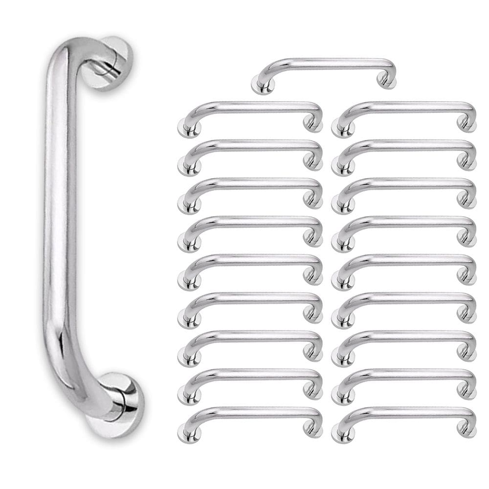 Alca de Apoio Barra Inox 30cm Kit 19 Uni Banheiro Cadeirante Idoso Deficiente Gestante Acessibilidade Corrimao Seguranca