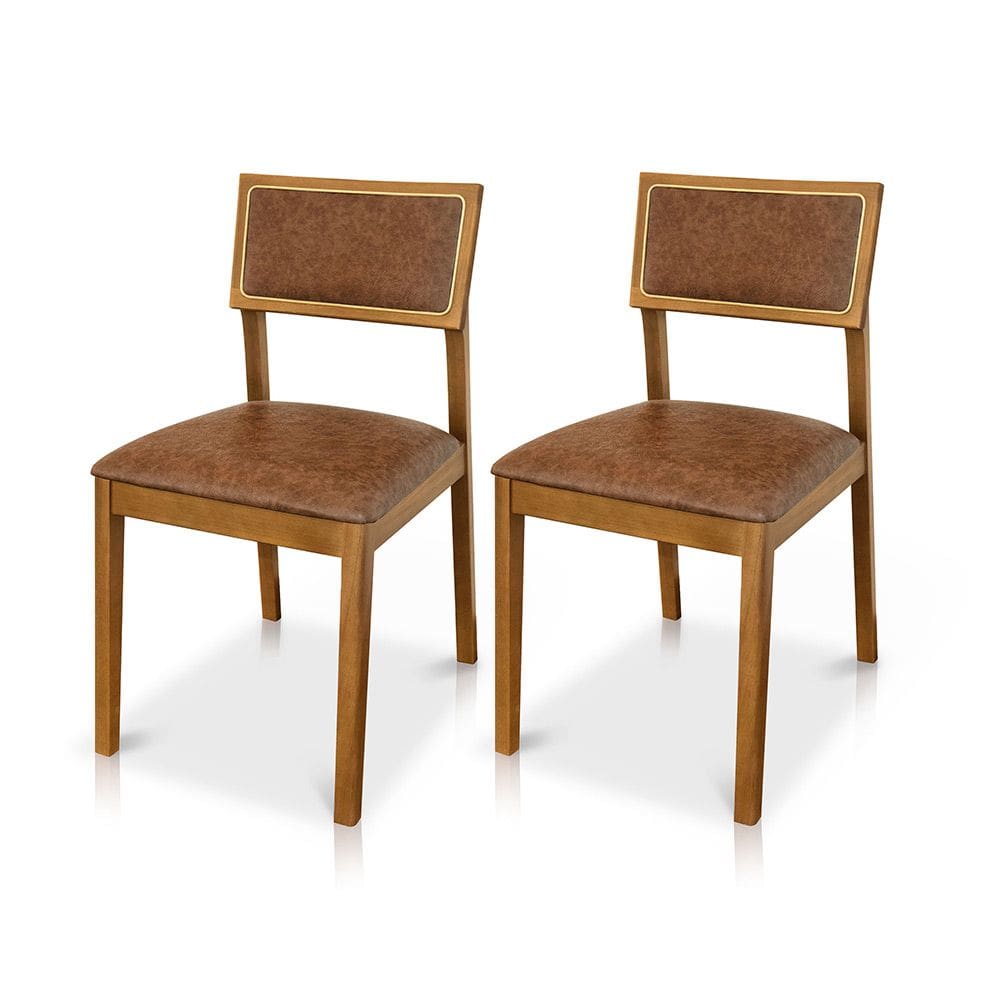 Kit 02 Cadeiras de Jantar e Living Millie Estofada Couríssimo - Desk Design