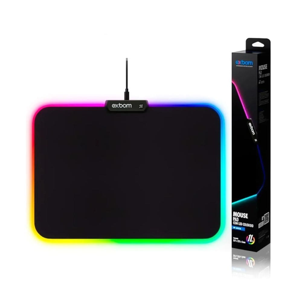 Mouse Pad Exbom Com Led 25x35x4mm