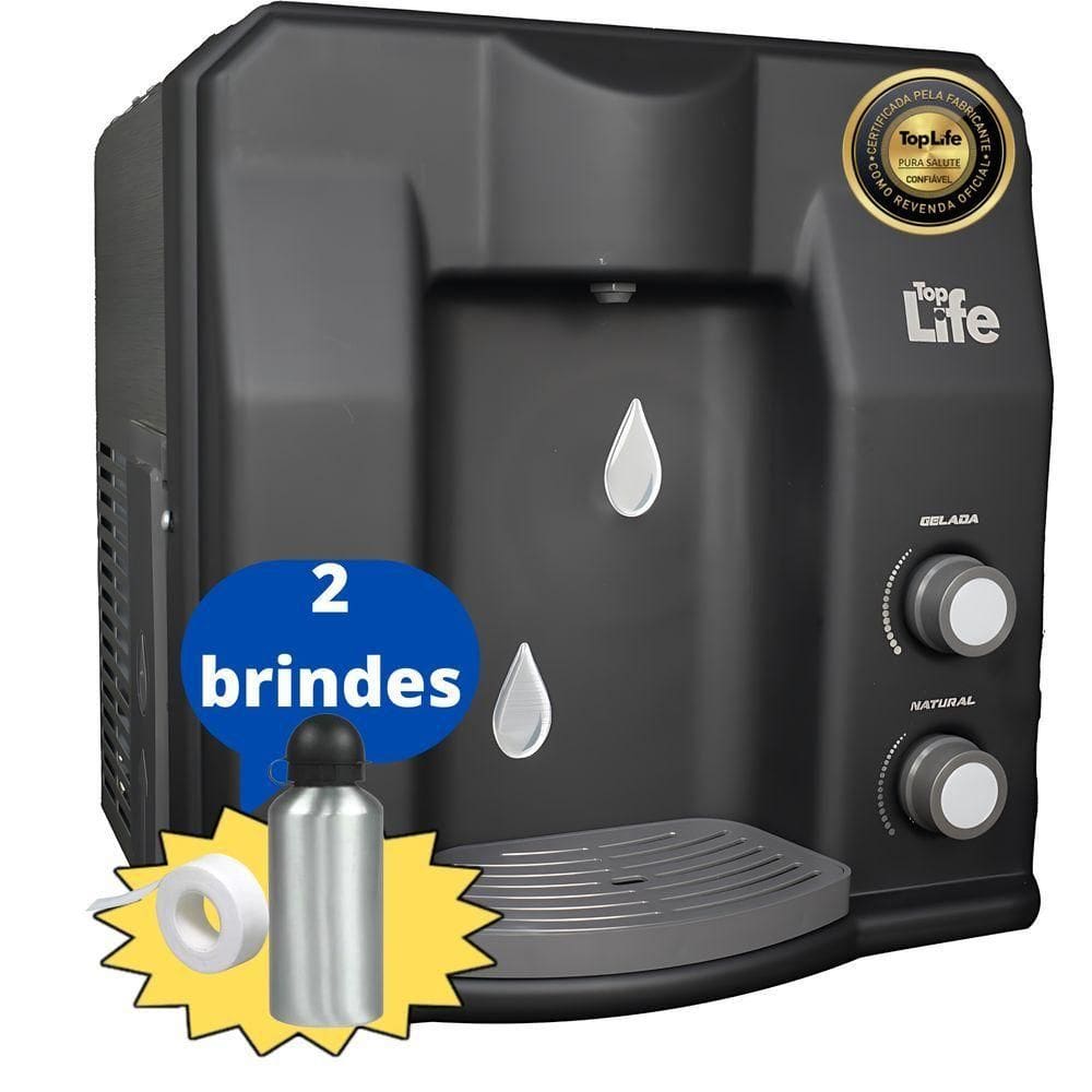Purificador Super água Alcalina Ionizada Gelada Ph 9,5 Redox-pral Negativo Flex He- Top Life` Preto 220V