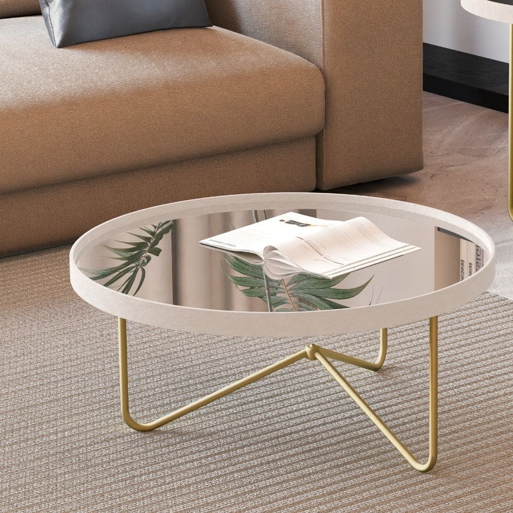 Mesa de Centro Redonda com Espelho Alamanda JB Moveis