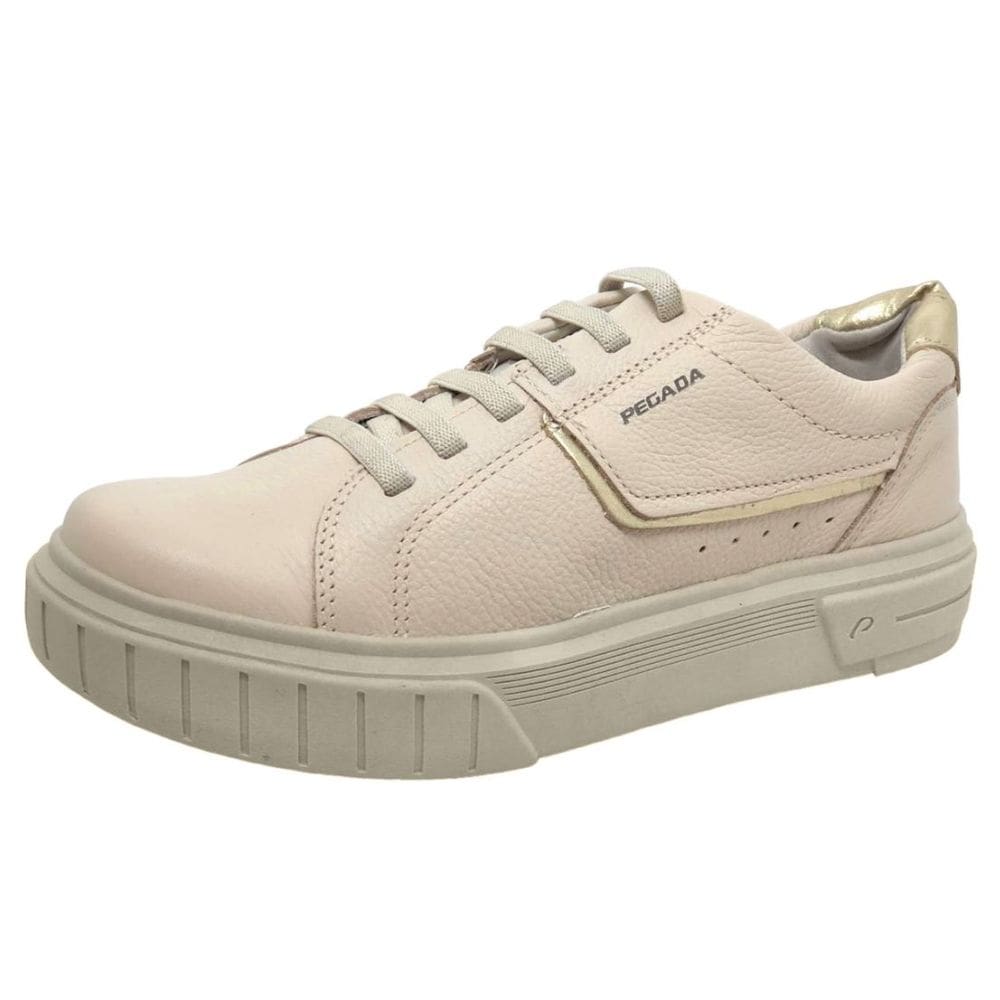 Tenis Feminino Conforto Casual em Couro Pegada