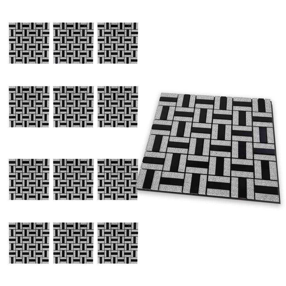 Pastilha De Vidro Adesiva Kit 12 Uni Parede Banheiro Box Cozinha Sala Decorativa Moderna Reforma Facil Aplicacao