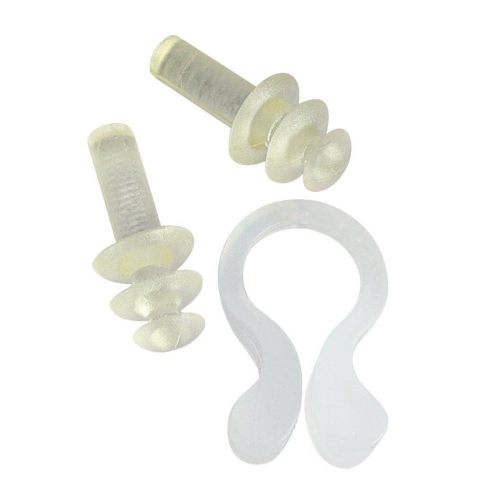 Kit De Natação Com Óculos Touca E Protetor - Branco