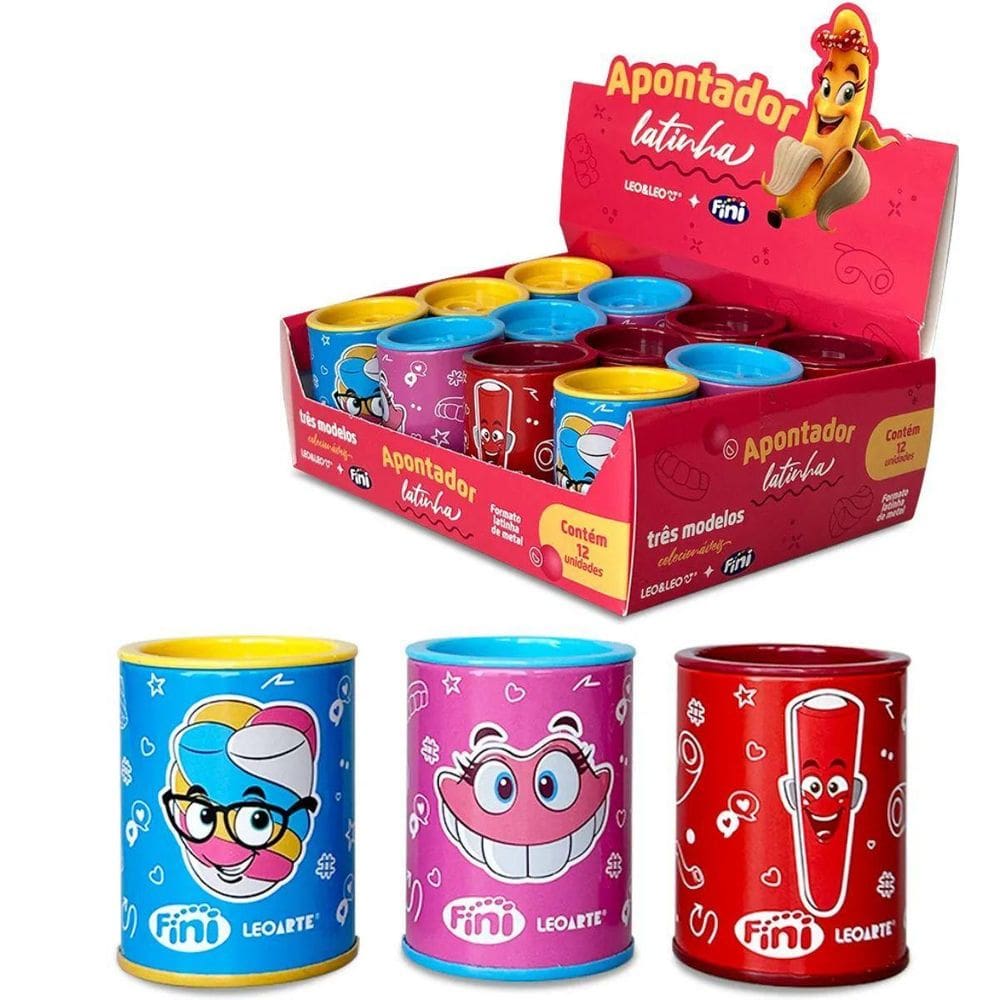 Apontador Latinha Deposito 2 Furos Fini - - Leo&Leo