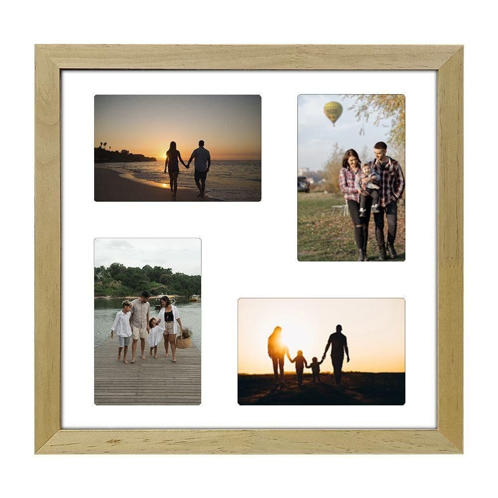 Quadro Multifotos 4 Fotos 10X15 Paspatur 30X30CM Quadrado Branco Mastertel