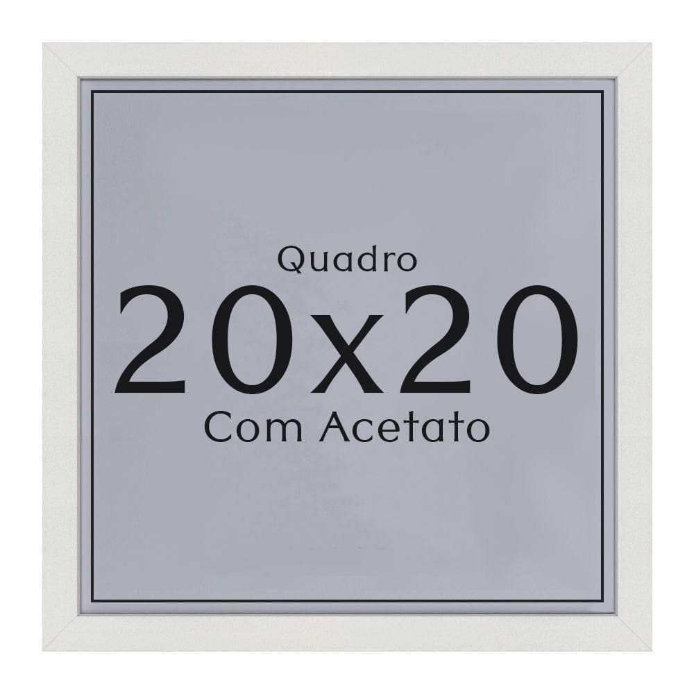 Moldura para Quadro 20x20 com Acetato Quadrado Branco 3Green