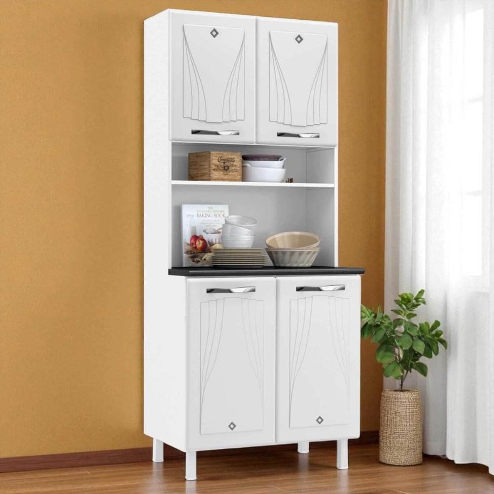 Paneleiro Armário de Cozinha Aço 80cm com 4 Portas Multimóveis CR20531