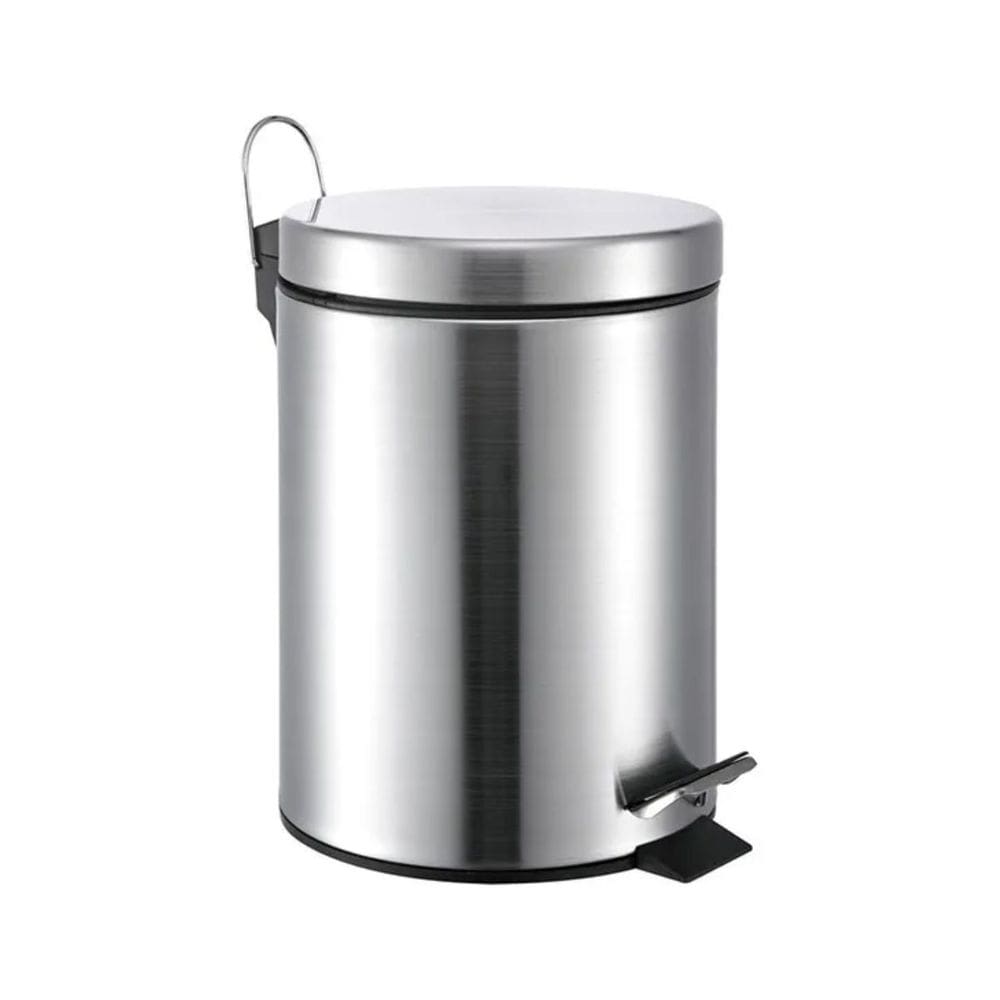 Lixeira Mak Inox Aço Inox 12 Litros Com Pedal e Balde Ø25x41cm