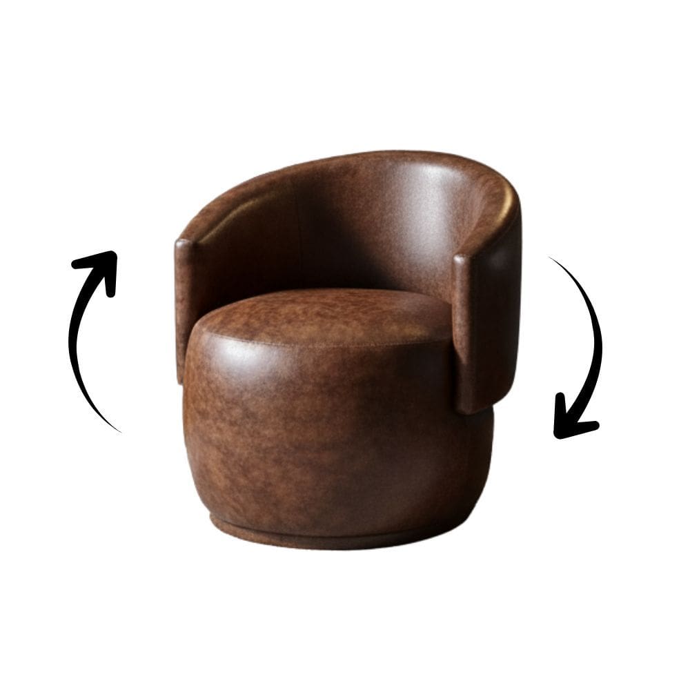 Poltrona Giratória Decorativa Sala Estar Orgânica Beatriz Corino Wisk - Montanaris Decor