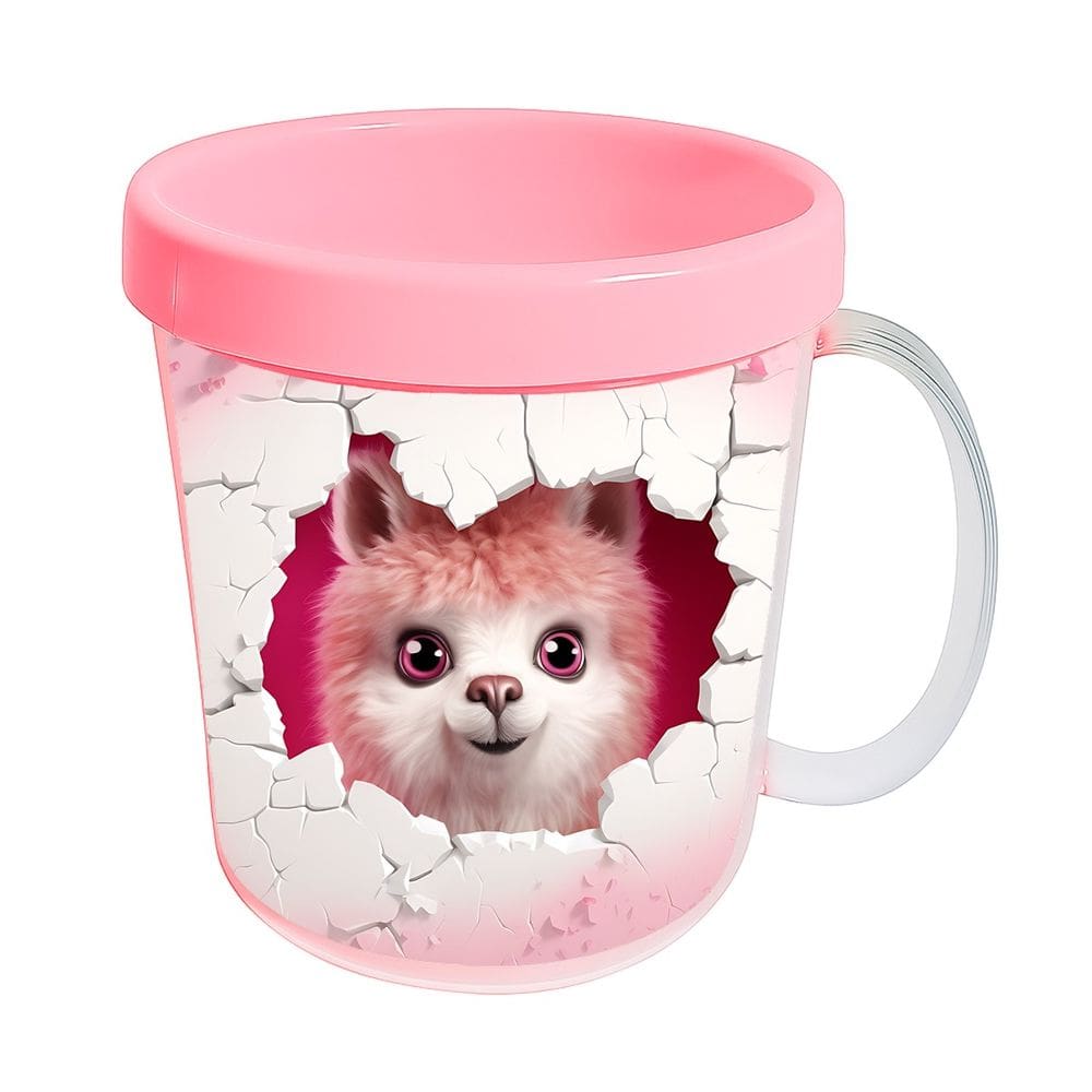 Kit 10 Canecas Acrílicas 350ml Fazendinha Alpaca Romântica