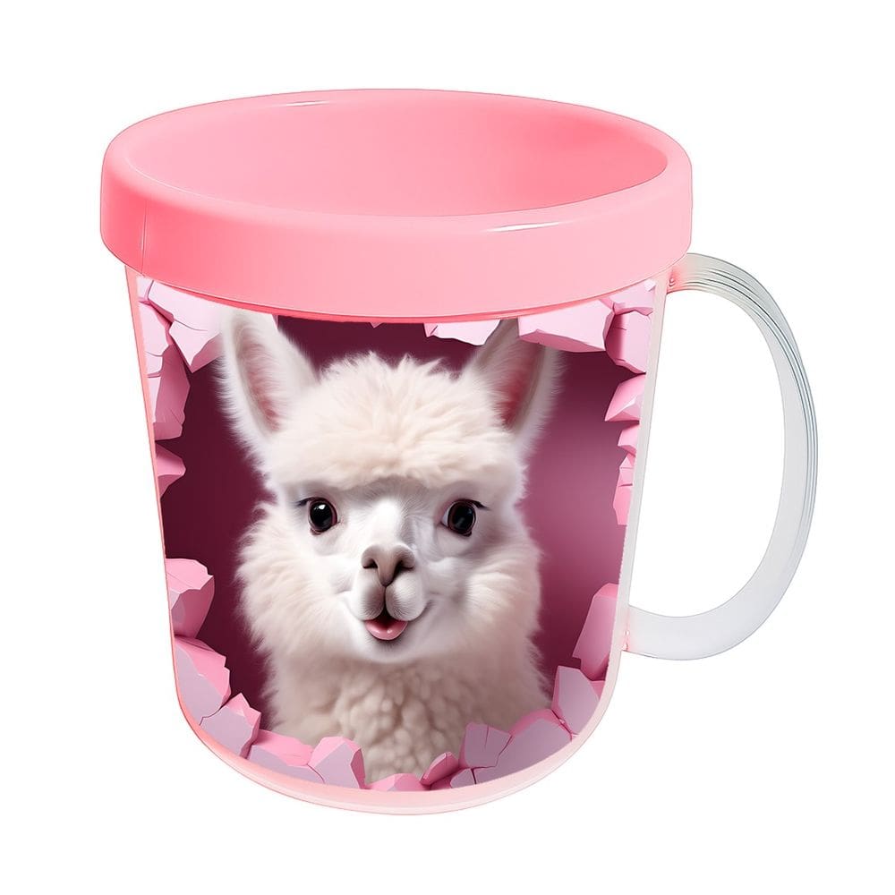 Kit 10 Canecas Acrílicas 350ml Fazendinha Alpaca Fofa