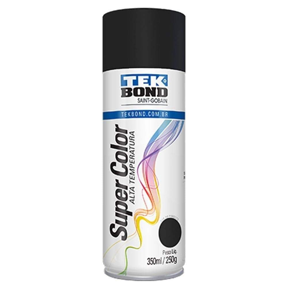 Tinta Spray Tekbond Alta Temperatura Preto Fosco 350ml