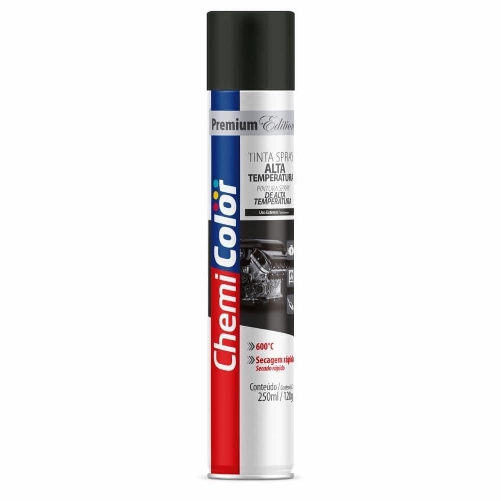 Tinta Spray Chemicolor Alta Temperatura Preto Fosco 250ml