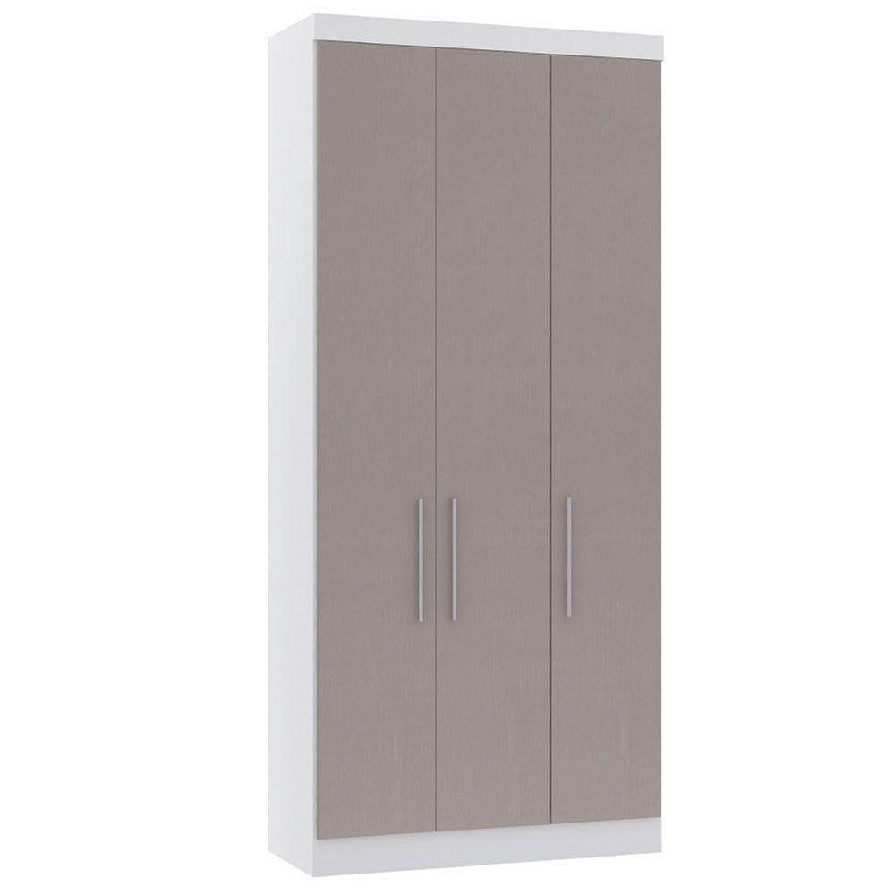 Guarda Roupa Modulado 101,5cm 3 Portas Alpes Luciane Móveis Branco Pf-cinammon Pf