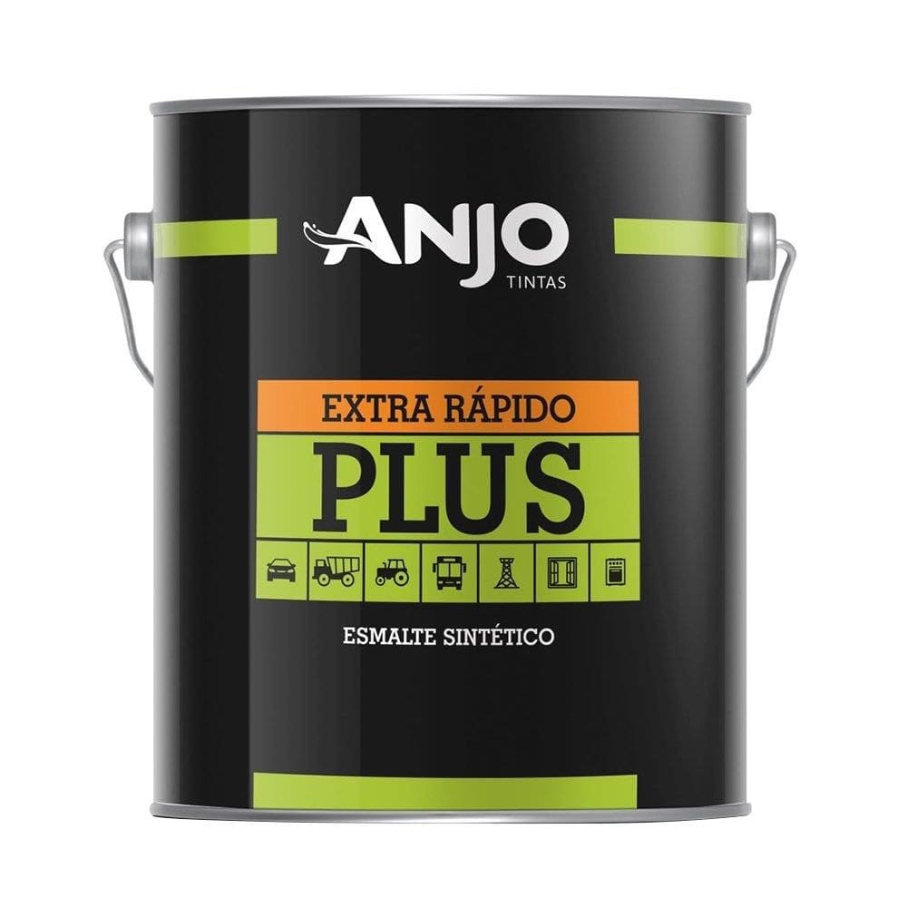 Tinta Esmalte Anjo Sintético Plus - Preto Chassis Semi-Brilho 3,6 Litros
