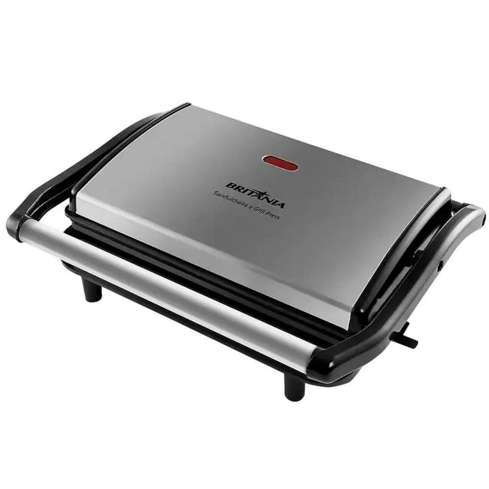 Sanduicheira Grill Britânia Press BGR27I 850W Preto Inox 110V