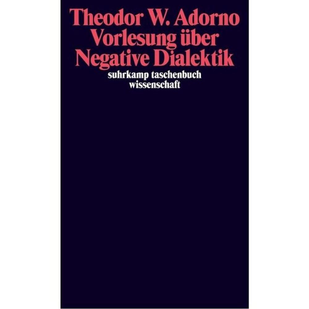 Vorlesung Über Negative Dialektik