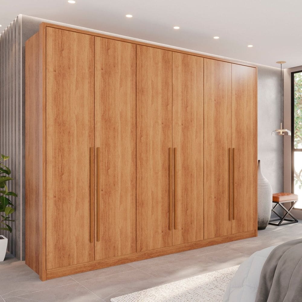 Guarda-roupa 6 Portas 6 Gavetas Anápolis Plus 100% Mdf Cinamomo