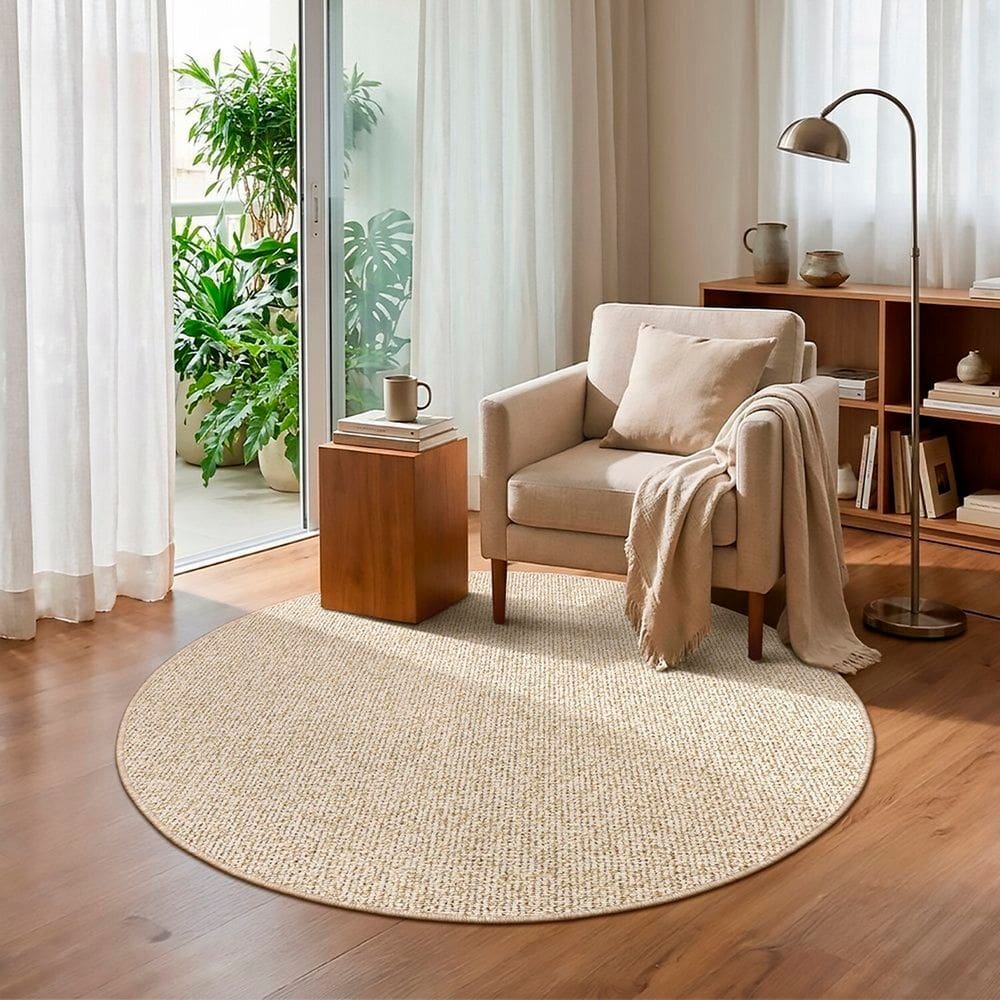 Tapete Redondo 140cm Colorfull Tapetes São Carlos TRIGO CLARO