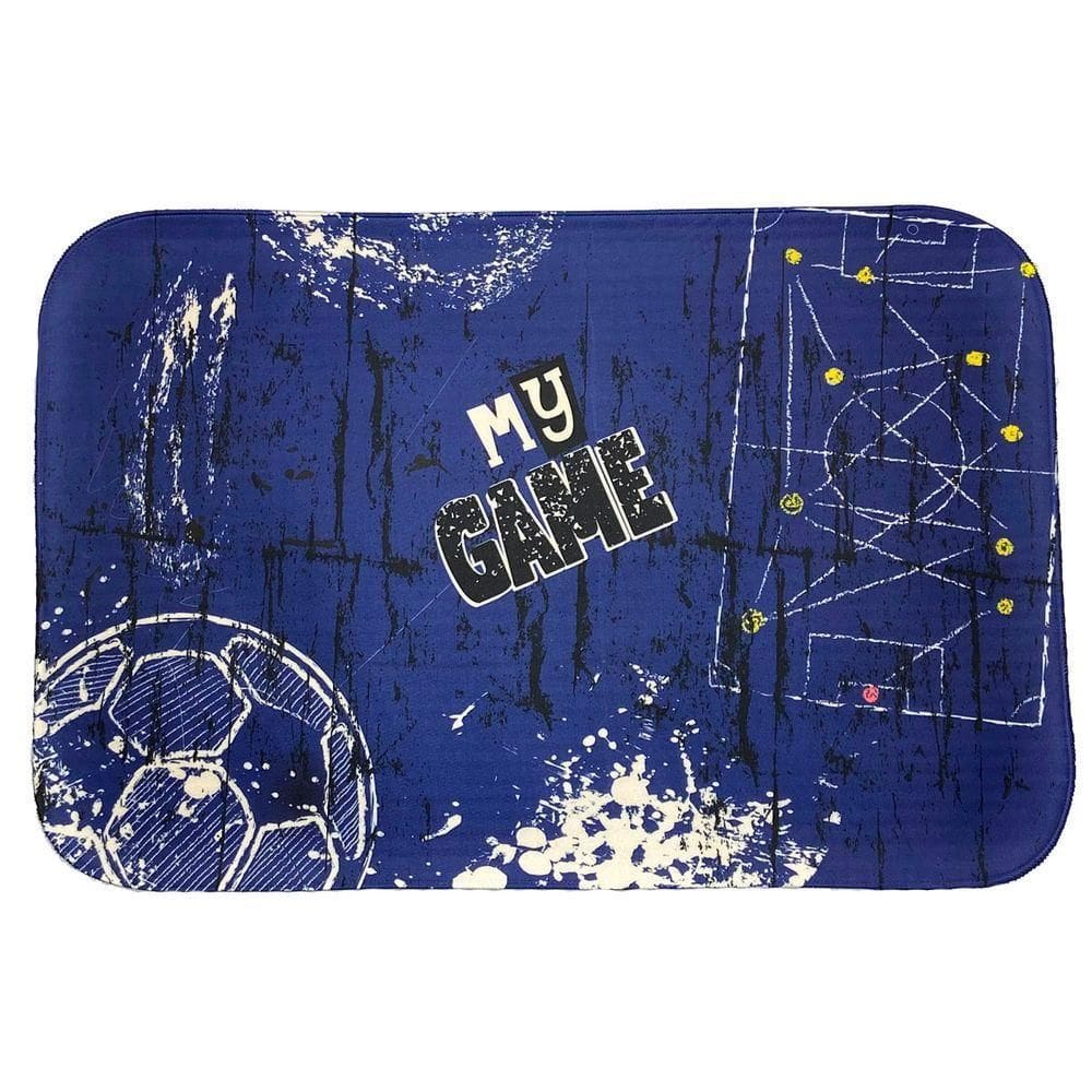 Tapete Para Quarto Estampado Futebol 60cm X 40cm - Base Antiderrapante