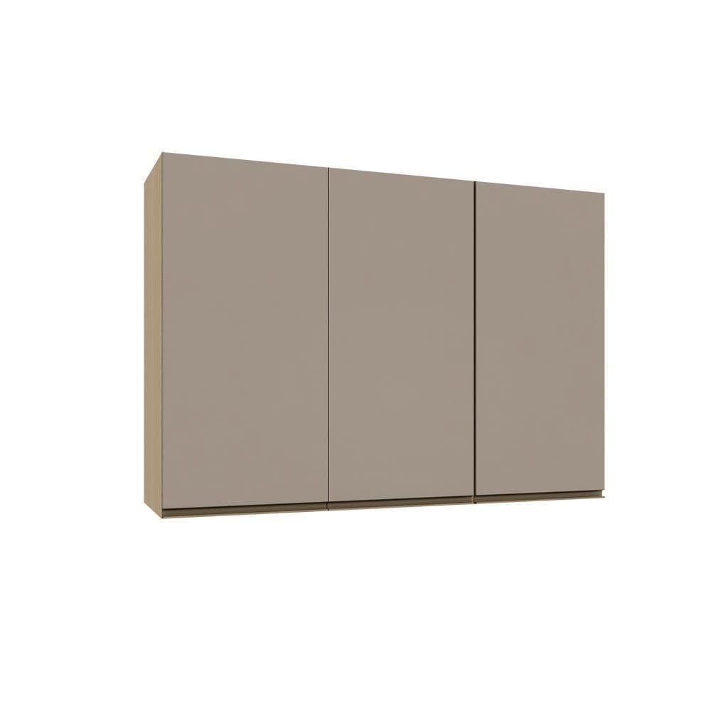 Armário Aéreo 120cm 3 Portas Essenza Luciane Móveis Andorra/bege Dunas