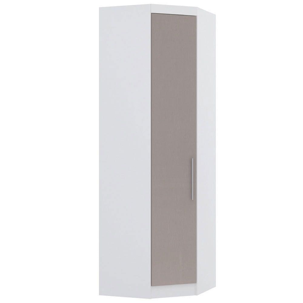 Guarda Roupa de Canto Diagonal 70cm 1 Porta Alpes Luciane Móveis Branco Pf-cinammon Pf