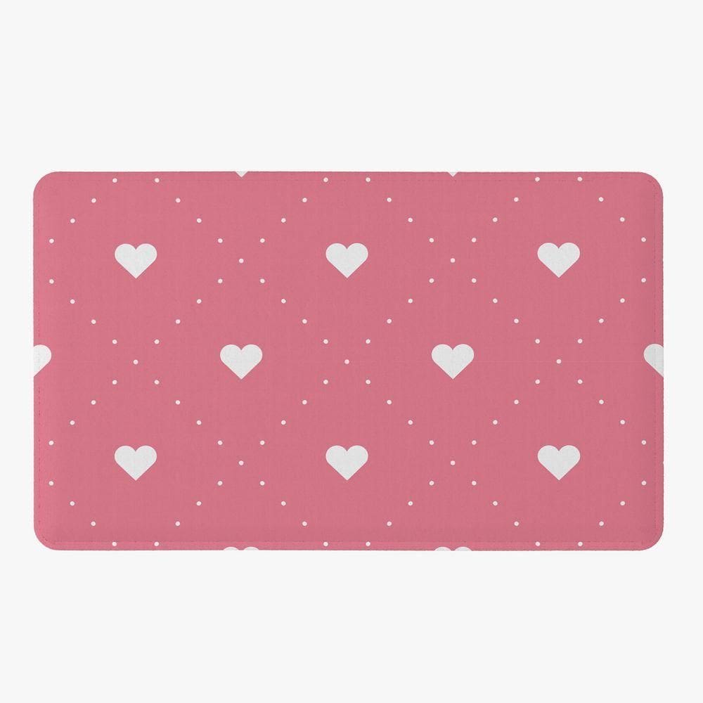 Tapete Para Quarto Estampado Love Rosê 60cm X 40cm - Base Antiderrapante Cor Love2