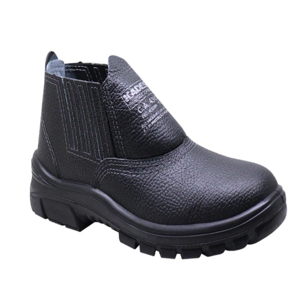 Botina de Segurança Kadesh Combat Preto com Elástico - Biqueira de Aço Solado PU CA43069